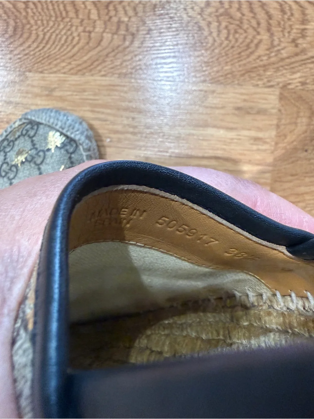 LKN Gucci Authentic Espadrille Flats in Brown and Gold size 38 1/2